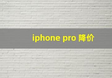 iphone pro 降价